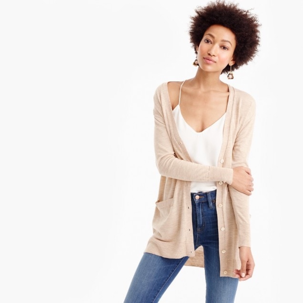 J.CREW CLASSIC MERINO WOOL LONG CARDIGAN sweater